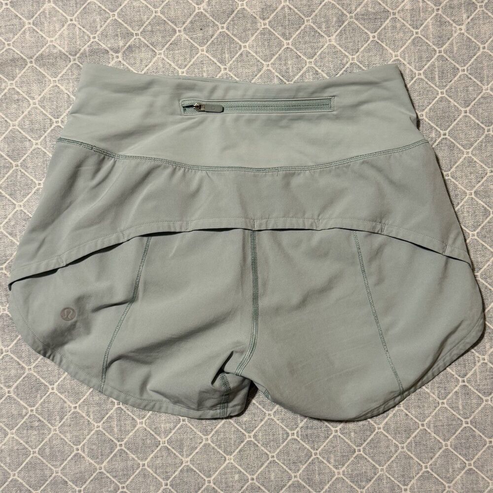 Lululemon Speed Up Shorts Womens 0 Mint Green Running 4” Lined Athletic Gym